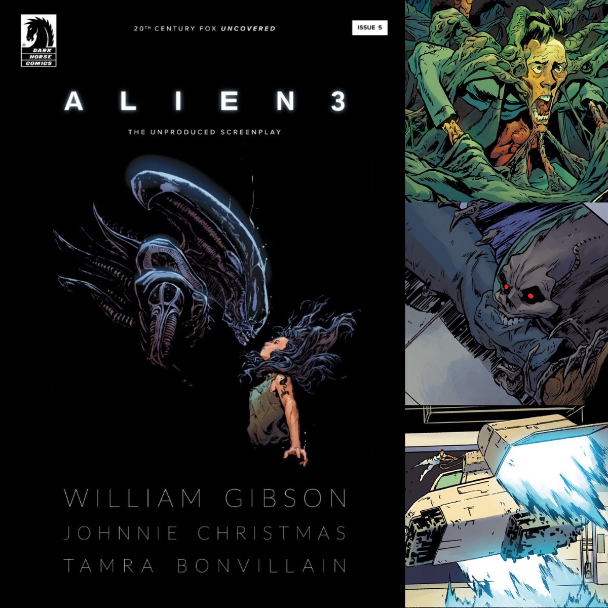 stzirlin's tweet photo. Issue #5 of “Alien 3: The William Gibson Unproduced Screenplay” is available in stores and online. Check out the conclusion to this amazing series. Congratulations to @darkhorsecomics and @johnniexmas. https://t.co/ck7voyWEZR