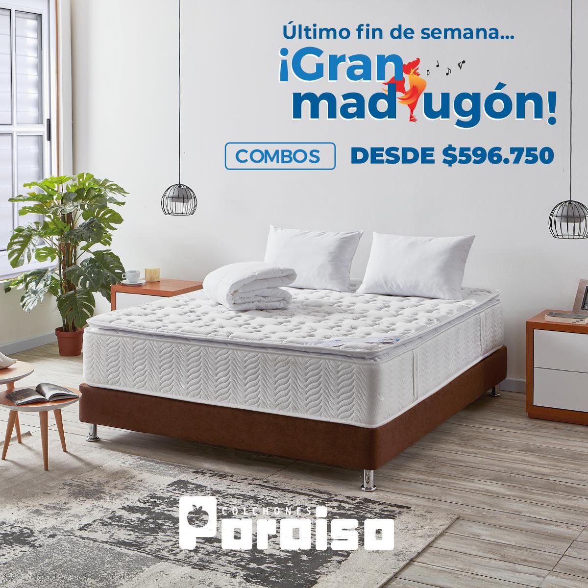ColchoParaiso's tweet photo. ¡Aprovecha ya! Último fin de semana de #GranMadrugón ¡No te lo puedes perder! los mejores productos a los mejores precios, Colchones, Combos, Muebles y Ropa de Cama.

Visítanos ➡ https://t.co/3lyiEESTkm
Venta telefónica / Whatsapp: 322 2182219- 3506765790 https://t.co/QXmcv4PfEo