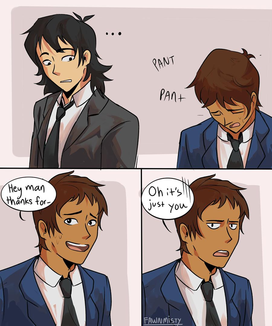 「AU where keith and lance are coworkers but the elevator scen」Tammy🦌の漫画