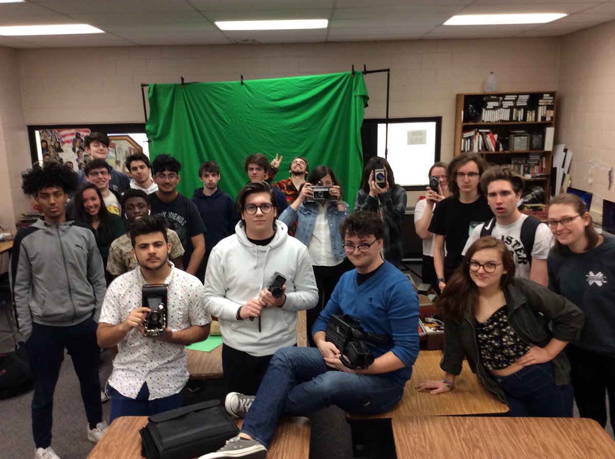 The history of film and video according to Mr. G. A great day showing my old collection of cameras to this crew. #hilliardcityschools #hilliard #wildcatway #mediaarts #Historyofvideo