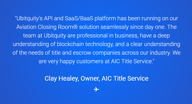 ubitquity_io's tweet photo. #UBITQUITY #AICTITLE #TESTIMONIAL @AICTitle
🛫 https://t.co/tqjESQz7Bv