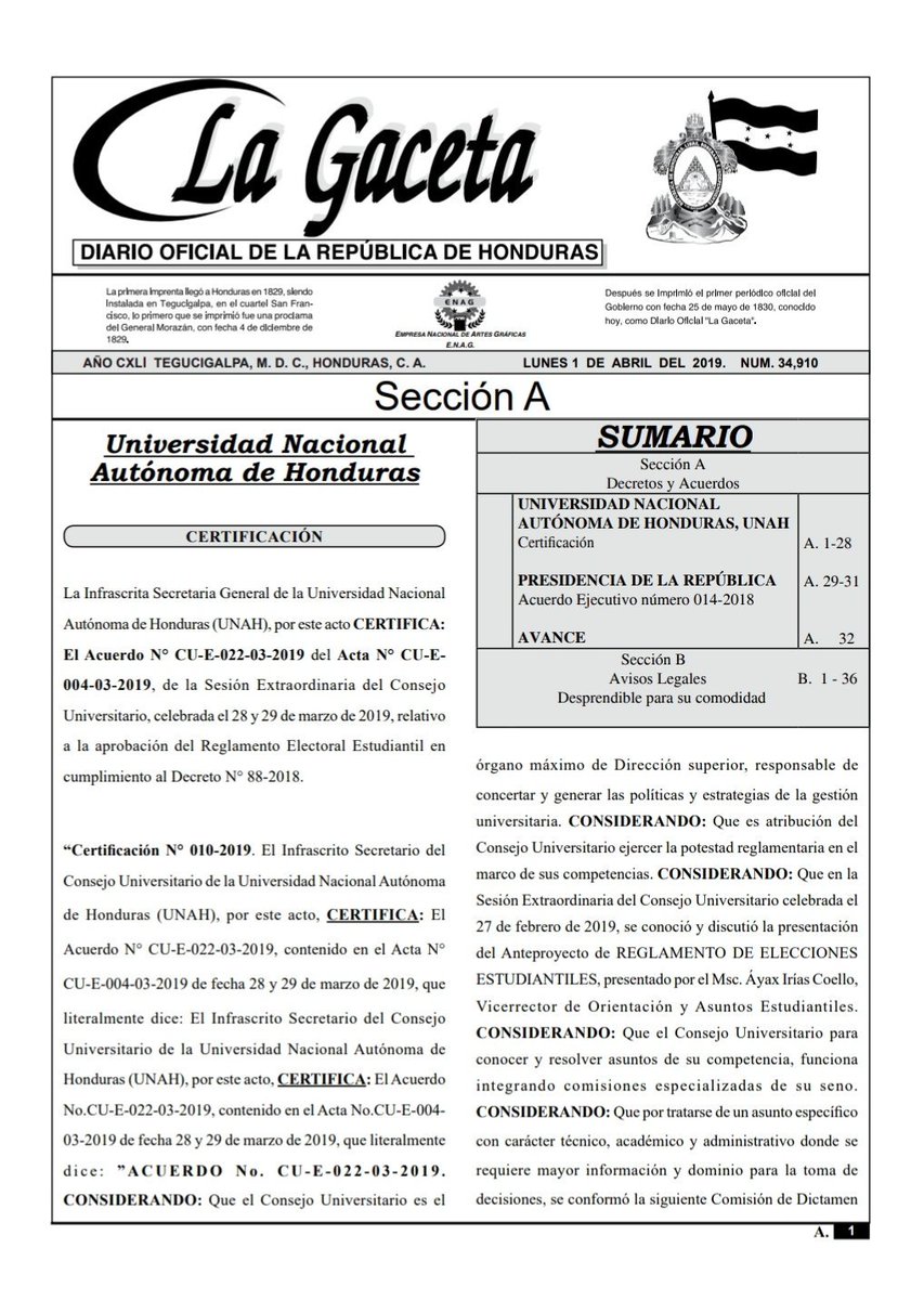FJ_HerreraA's tweet photo. El Reglamento Electoral Estudiantil ya está publicado en el Diario Oficial La Gaceta, como institución estamos listos para que comience a funcionar y podamos tener finalmente a nuestros estudiantes incorporados en los órganos de Gobierno Universitario. Un logro histórico. https://t.co/hHtadx74Ti