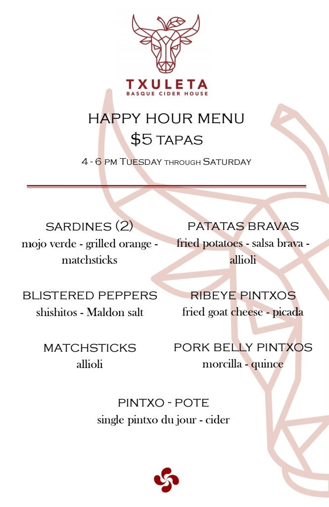 TxuletaIndy's tweet photo. New $5 happy menu! Available 4-6pm every day we're open! (Tues-Sat) https://t.co/2gUISzN5MY