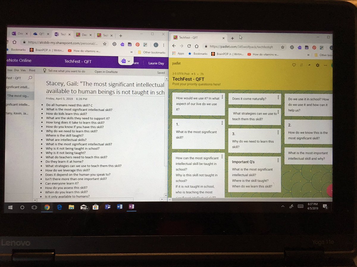 LSplinterDay's tweet image. Educators experiencing @RightQuestion #QFT at #ALCDBTechFest! @OneNoteEDU, @D2L and @padlet are powerful tools to support generating, sharing and answering student questions!
