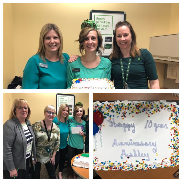 Celebrating 10 years at TD today in style ! ⁦<a href="/MichelleW_TD/">Michelle Wilson</a>⁩ ⁦<a href="/ashkayz/">ashley gallant</a>⁩ #chemongstrong #lakeway