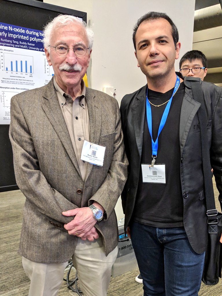 SiliconHall's tweet photo. It was great to meet Dr. #Ratner at the #sfb2019 . I have been using his #BiomaterialsScience as the main reference in my biomaterials lectures from day one. https://t.co/QGh9OWSWFf