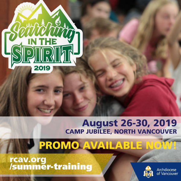 ArchVanYMYAM's tweet photo. Registration is now open for our 2 big summer training events: YouthLeader (July 29 to August 2) and Searching in the Spirit (August 26-30).

Visit https://t.co/GQ7QdZ4DUd to review the registration guidelines, to download promo info, and to register.

@archvancouver https://t.co/W9EivS6Dre