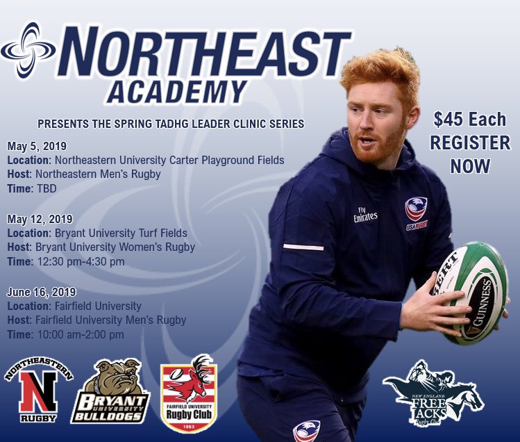 🚨 THE NORTHEAST PRESENTS THE SPRING TADHG LEADER CLINIC SERIES 🚨 

▶️ Join <a href="/NEFreeJacks/">New England Free Jacks</a> player Tadhg Leader with our spring clinics across the northeast! 

📝 REGISTER NOW 

💰 $45