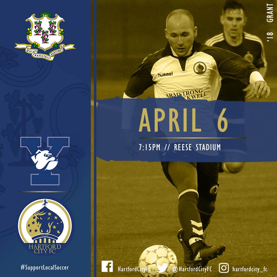 HartfordCityFC's tweet photo. There are only two more preseason matches before we begin our 2019 @NPSLSoccer season. This Saturday, April 6 at Reese Stadium, we will take on @YaleSoccer. If you have been following @HartfordCityFC, you know we have made some valuable additions to the team this past week. https://t.co/1DeymoU6Yg