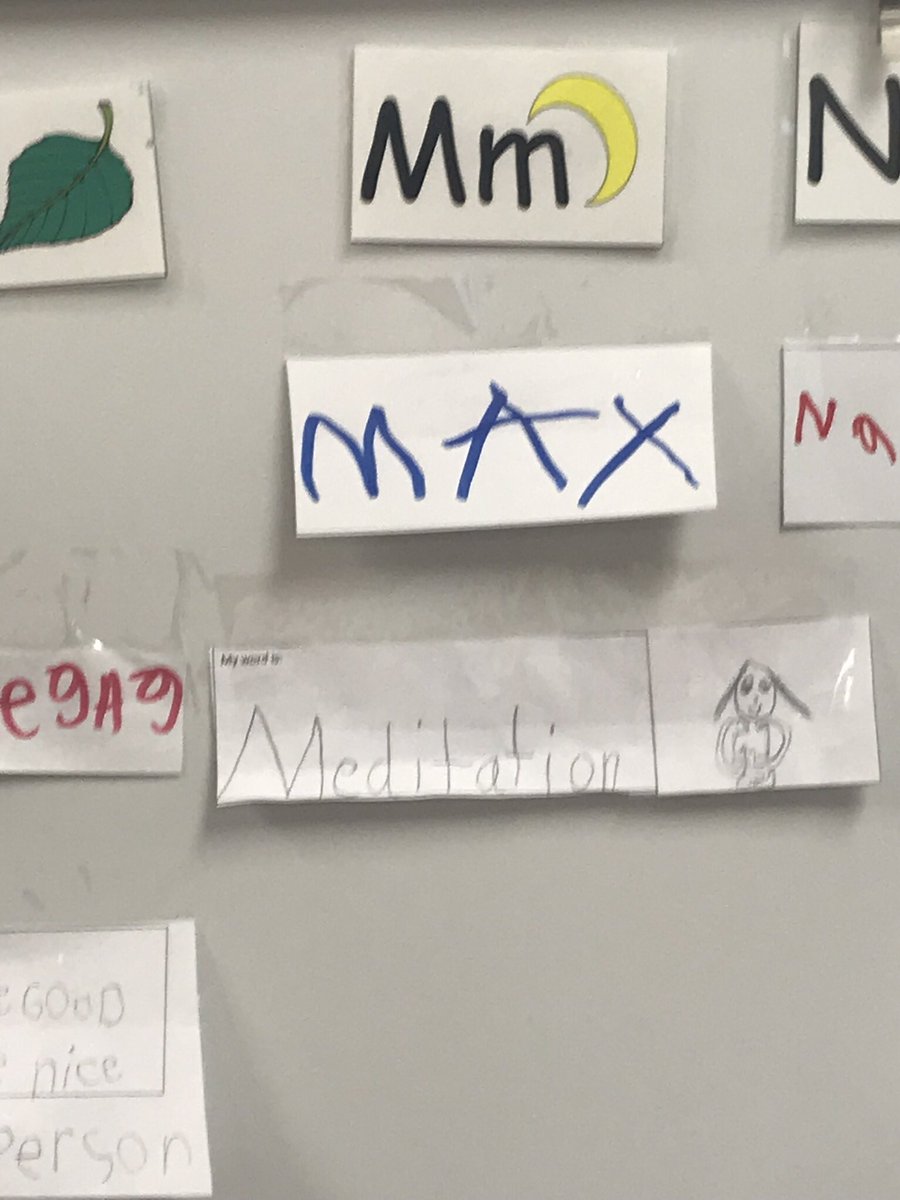 JJplantingseeds's tweet photo. @preadabook gives each student a chance to teach their peers a new vocabulary word.  This week’s word was meditation.  After a demonstration, the word was added to the student created word wall.  #masonmoment #ownourlearning https://t.co/rtBtcyun2x