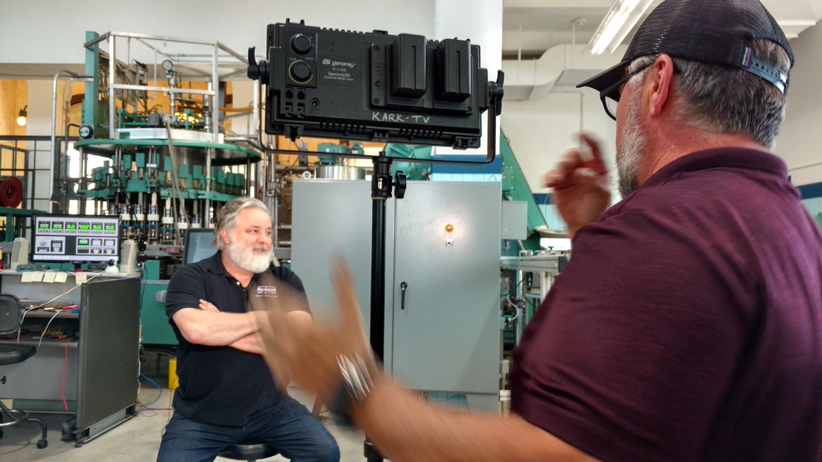 PostmasterSpirt's tweet photo. NOT FAKE BREAKING NEWS:  Tyler Thomason and cameraman, Ross, with KARK / Fox news of Little Rock stopped by today after catching social media wind of our inagual creamsicle vodka. BTW our inagual launch is the 'bigly'ist. Tune in tonight at 9 (Fox) or 10 (KARK). #FoxNews #kark https://t.co/xxJUfjwolx