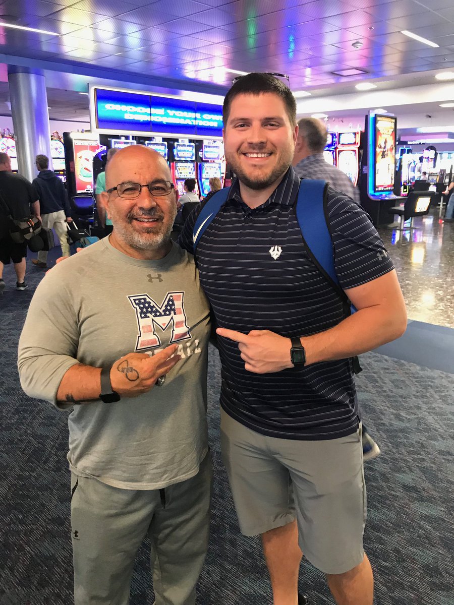 CoachPerrotta's tweet photo. When you casually run into @MiltonEagles_FB AD @Milton_AD1 in the Las Vegas airport! #GWD #MPire #GaStateChamps https://t.co/tweZ6sjcpJ