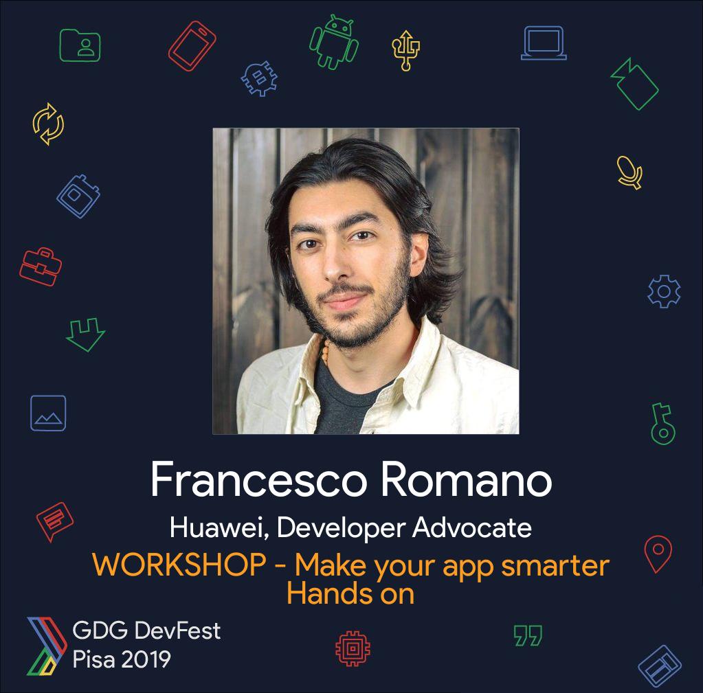 Have you noticed that <a href="/_romanofranz/">Franz</a> is also giving a Workshop at #DevFestPisa? 🙀Is called: "Make you app smarter - Hands on" devfest.gdgpisa.it/schedule/2019-… #AndroidDev