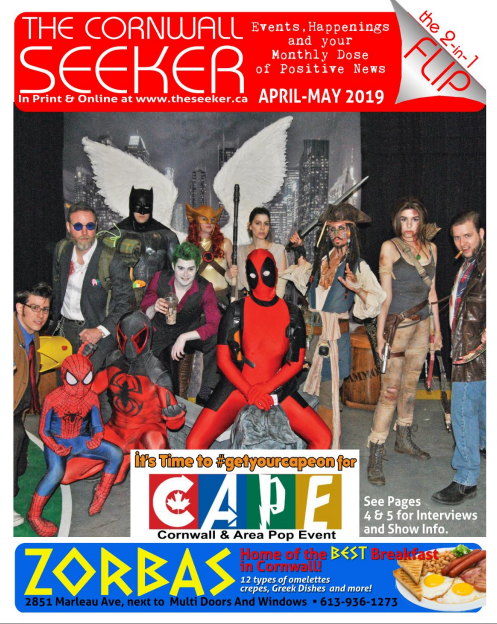 fantasyrealm's tweet photo. C'MON CORNWALL, GET YOUR CAPE ON!!
The April issue of @seekernewspaper is now available, featuring 2 great interviews by @jasonsetnyk with CAPE 2019 Featured Guests @LewTempleActor and @patmastroianni 
 #getyourcapeon @CAPE_2015 https://t.co/H3OxueTSqd