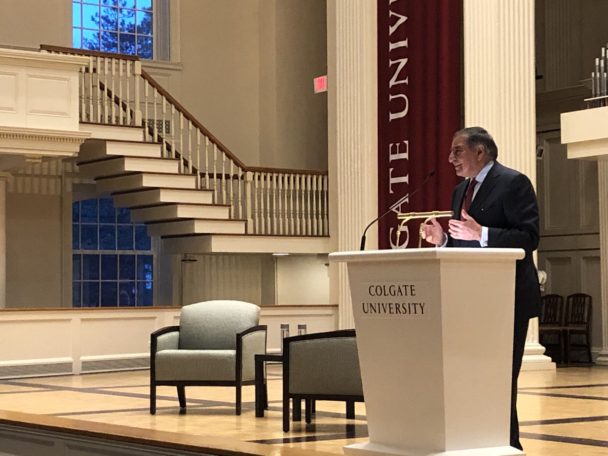 colgateuniv's tweet photo. "The tools that education provides, are the tools to defeat all barriers," said Leon Panetta, former U.S. secretary of defense. #Colgate200 https://t.co/0cOvEAhnLK