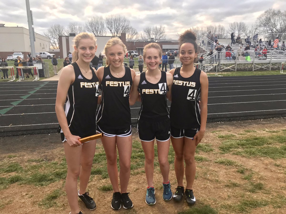 Congrats to the 7th grade 4x4 girls finishing up at 4:47 for a 1st place finish! Gabby Burkhard, Kendall Terrell, Caitlynn Johnson, Amiah Pittman