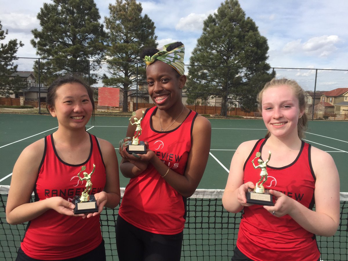 Congrats to our first places finishers today at the Eaglecrest Tournament! Makenzie at 2 singles, and Jada &amp; Jasmine at 1 doubles. Great job ladies! Go Raiders