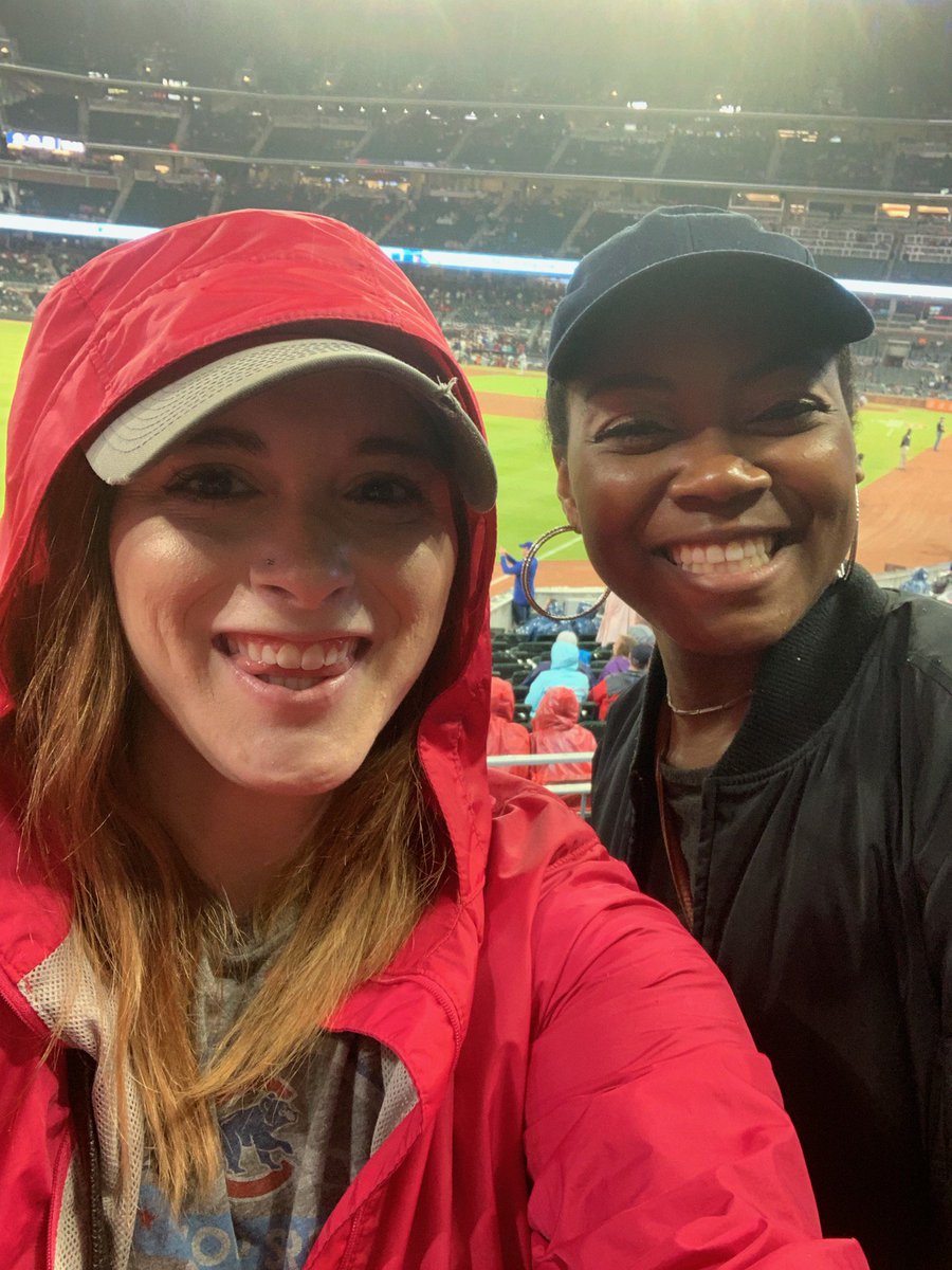 JodestyCassidy's tweet photo. Watching the Braves play last night was big for me. Mostly because I actually watched the game and I sat in the rain. https://t.co/BnYJhvCSda