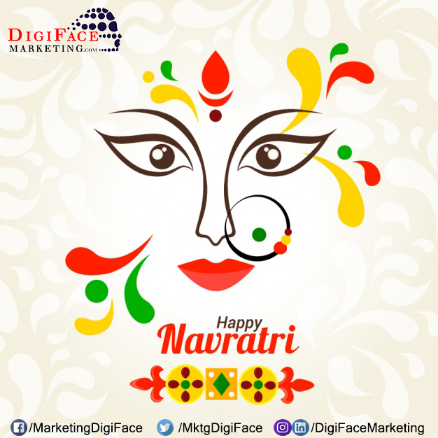 MktgDigiFace's tweet photo. #DigiFaceMarketing wishes everyone a very #HappyNavratri 
May this Navratri bring joy, peace &amp; prosperity to all.
#JaiMataDi #Navratri2019 https://t.co/CBUmYdt9yZ