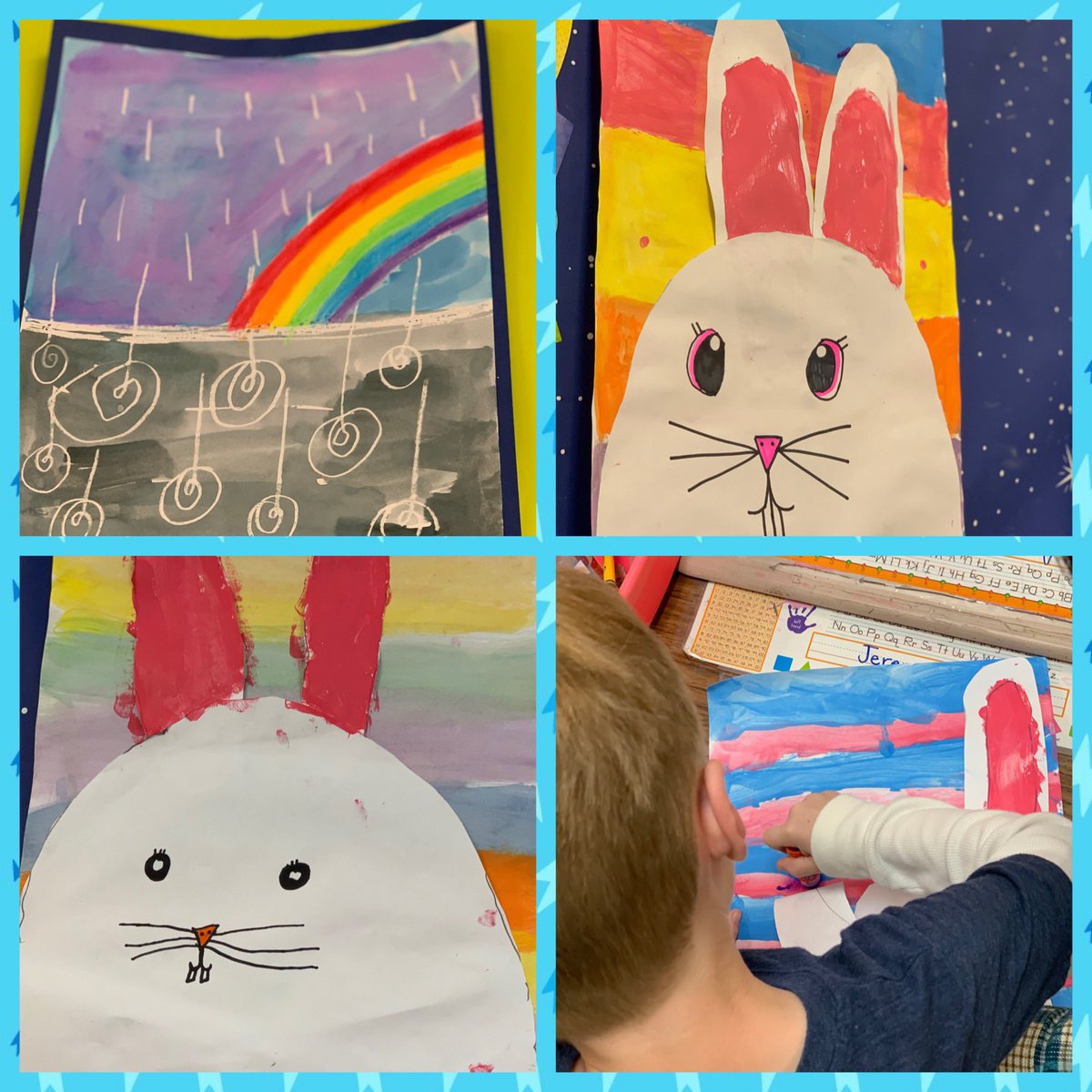 theresadhull's tweet photo. Sometimes in first grade, you just need some art 🌈🌈🎨🎨#USDLearns  #guadROARS #colorfulwallsneeded https://t.co/AfrZ0AoqAV