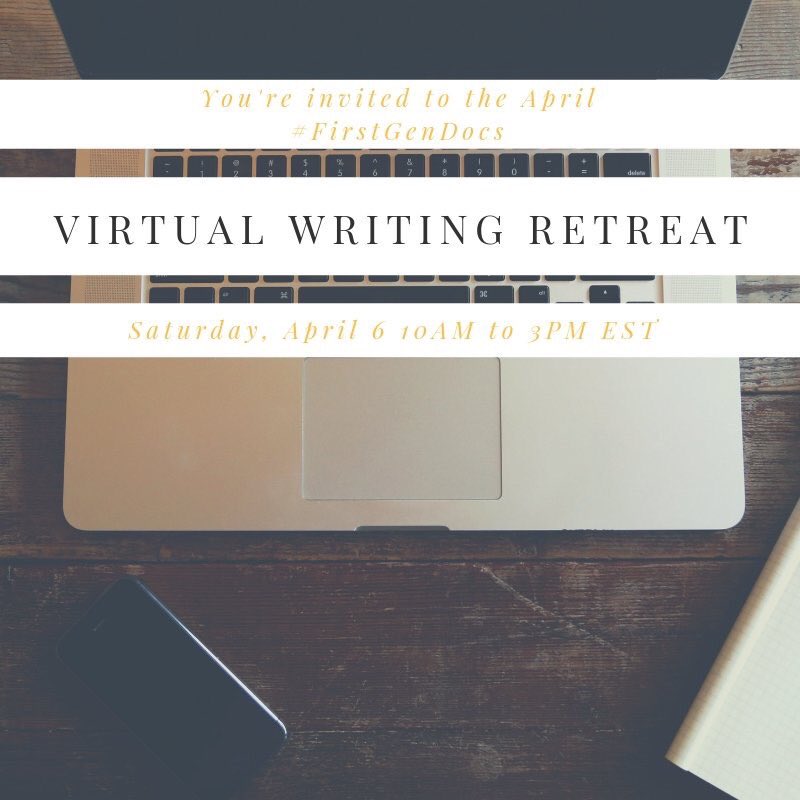 firstgendocs's tweet image. Don’t forget to join us tomorrow morning for the #firstgendocs virtual writing retreat! 10 am - 3 pm EST. We’ll tweet the link to the sign-in sheet tomorrow. Let’s get it! #TeamTypingFast #TrynaGrad