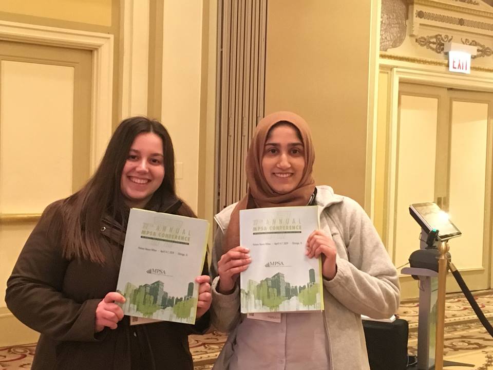 DePaulINT's tweet photo. Just a week after the ISA, INT is at the MPSA - Midwest Political Science Association! Izabela Kantor presented today and Zainab Ikram will present tomorrow We even saw INT alum Qing Wang! Take a look! 
#DePaul #DePaulLAS #DePaulINT #INTstudents #INTalum #INTpresents #MPSA2019 https://t.co/jCqklHWs6R