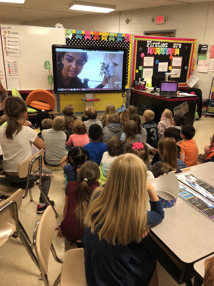 FarrarFirst's tweet photo. We had a wonderful time chatting about plants with a botanist from Duke University! They asked such thoughtful questions! Thanks @SkypeScientist for helping us connect! #farrarfrogs #TCSPublic @courtneynholt1 @rlferguson76 @AmberGluch @edens_debbie https://t.co/7u60MK95rS
