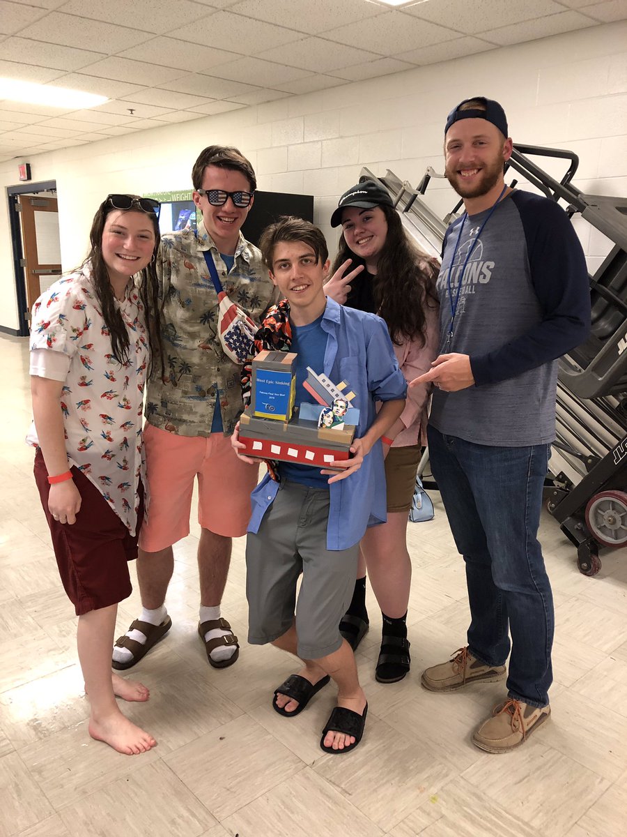 coach_ballard's tweet photo. We learned tonight that the now award-winning @PerryPromos team is not great at floating our boat, but they are great at epically sinking it. I’ve never been more proud of them. 
 #CreativeThinkersMakeEpicSinkers 

#wesinktogether @PMHSStuVo https://t.co/oHMPoAlDwt