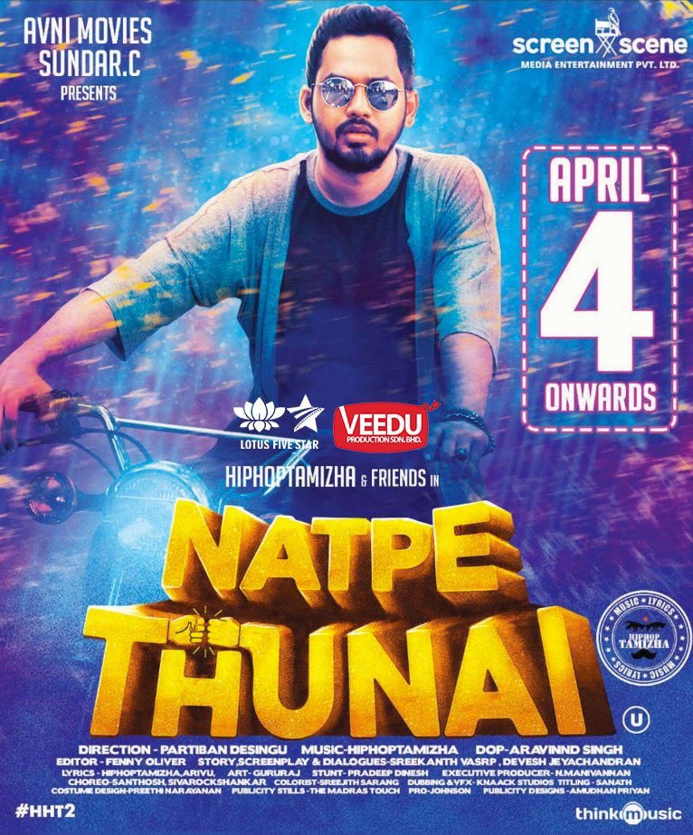 NATPE THUNAI!!! Hip Hop Tamizha's upcoming Indian Tamil language comedy film based on the sport of hockey. A story that will keep you at the edge of your seats! 🥰😎🤩

Get your ticket now and enjoy your weekend!l! 

<a href="/hiphoptamizha/">Hiphop Tamizha</a> <a href="/Screensceneoffl/">Screen Scene</a> <a href="/Denes_Astro/">Denes Kumar</a> <a href="/LotusFivestarAV/">Lotus Five Star AV</a>