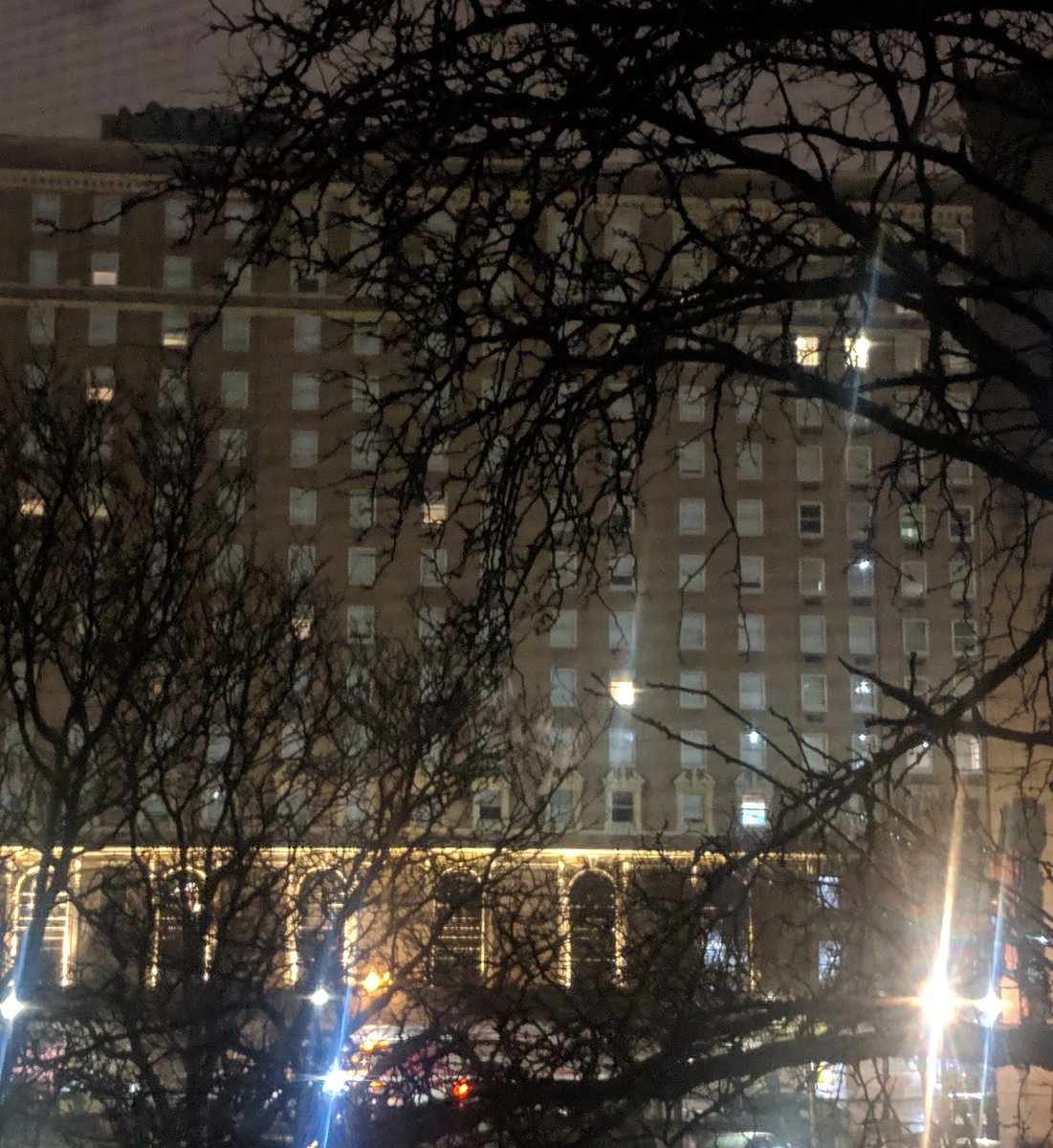 LeeTaylorNC's tweet photo. Woke at 3am too inspired to sleep. Staying across from the Park Plaza Hotel and comforted to know I'm not alone. Thank you 💛bright💛 window souls for writing into the void with me. #muse19 #burningthemorningoil. #newmoonmanifesting #writingintothevoid https://t.co/nTQ07Oi78T