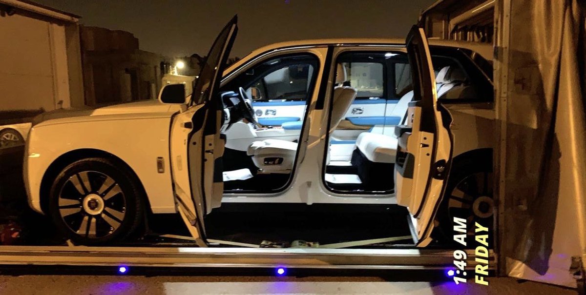 The1Logistics's tweet photo. Rolls Royce Cullinan midnight loading 🔥
.
.
Contact us on:
🕊: @The1Logistics .
📱: +966 (549) 888 521
📧 info@The1Logistics.com 
🇸🇦🇸🇦🇸🇦🇸🇦
#rollsroyce #rolls #rollsroycecullinan #rollsandbentley #rollsroycegang #rollsroycecars #rollsroyce_fan #rolls_royce #rollsroyceworld https://t.co/z3If5JdIdD