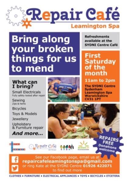 CafeLeamington's tweet photo. Hello 👋 pop in and see us in Leamington today whether it’s to have a look at what we do, have a cuppa or bring in a repair we look forward to seeing you.We have lots of visitors including a cute pooch called Brian who wanted to help the volunteers last month 🐶👫👫😊#repaircafe https://t.co/jDnPZFOUAz