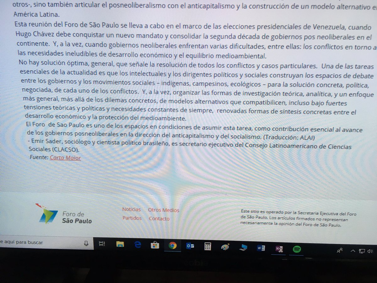 DRomyB's tweet photo. https://t.co/WqFkh1tmSz
Pero se sigue negando la relación entre morena y el Foro de São Paulo.
En el siguiente link la ideólogía y la relación de #ForoCLACSO con el Foro de São Paulo y todos los gobiernos de “izquierda” https://t.co/KEr9aZF5QR