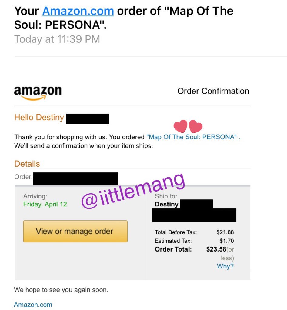 Iittlemang's tweet photo. Bruh look who just remembered to preorder Mots: Persona at 11pm 😭🤝

@BTS_twt #prePERSONA https://t.co/gkRwLUKPAO