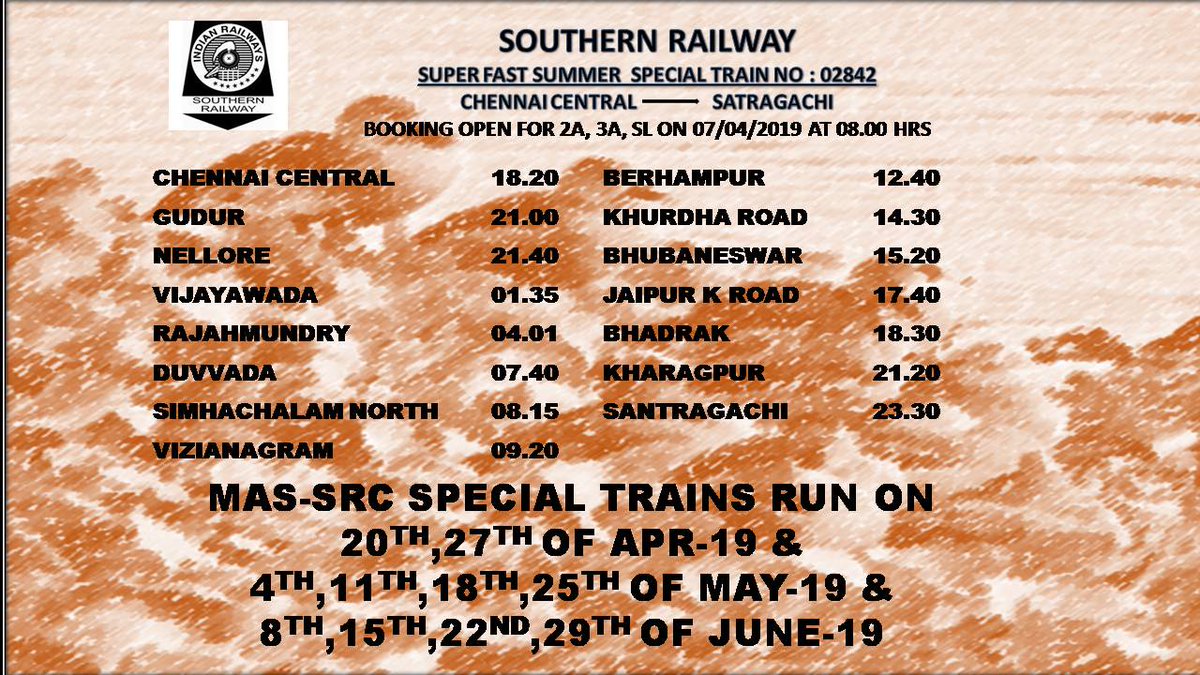DyCCMPMSR's tweet photo. #SUMMERSPL #SPLFARESPLTRAIN @ccmsrly @GMSRailway @DrmChennai @MAS_138 @drmgtl @drmmumbaicr https://t.co/m4VV1XeZla