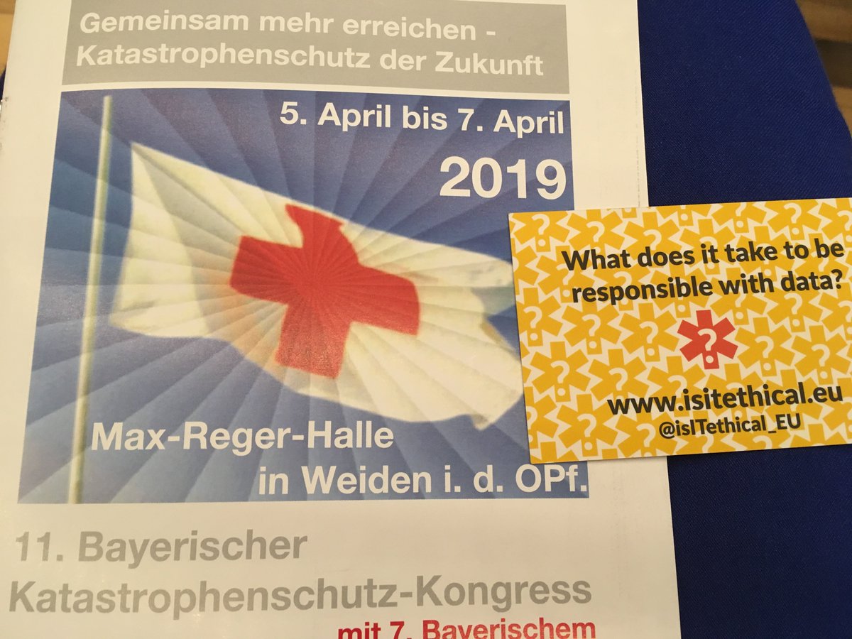 Delighted to be at 11th Bavarian Disaster Kongress #kats2019. @mbuscher presents 'Gaming as a method for training' and runs a workshop (Sunday). Come and see how playing with future disaster risk management can drive good innovation. bvndb.brk.de/angebote-des-b…