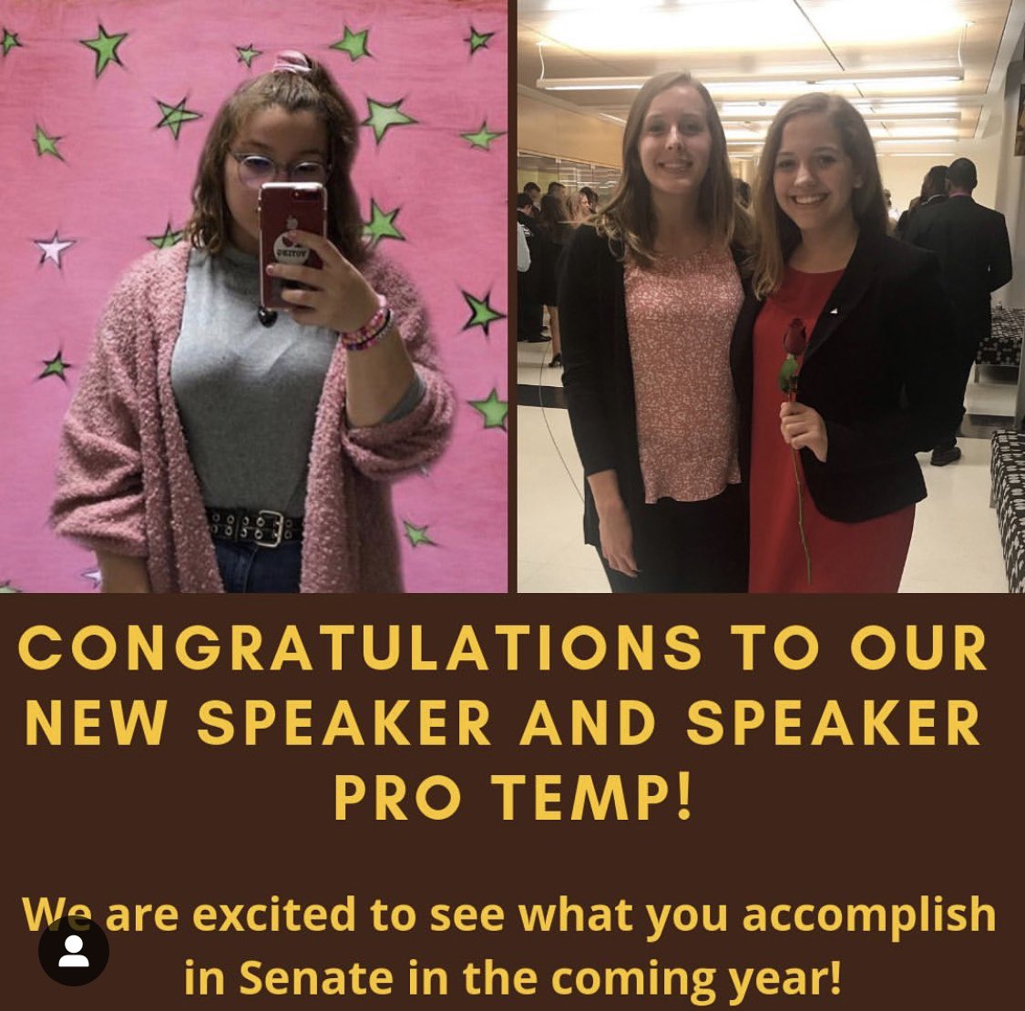 WSA_President's tweet photo. Congratulations to these two! Happy to see very young leaders on campus take the reigns. https://t.co/GQ8ida7ZD1