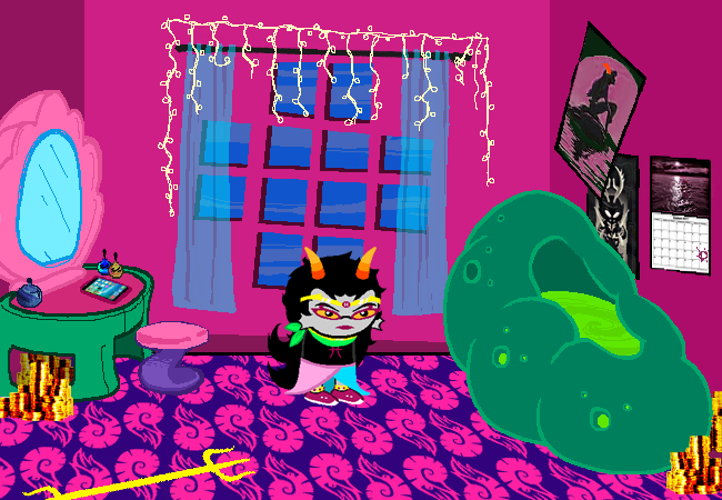 reasonpeason's tweet photo. So this year isn't my first time launching #Gamebound. It's been in some form of development or another since 2016 and my first attempt was in 2017. On the left is Meenah's room in her intro from yesterday and on the right is her room in her intro from 2017. https://t.co/gn1gzzsOue