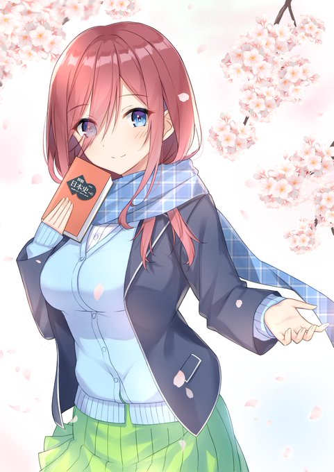 T@ke-G🎨さんがTwitterに投稿した中野三玖(五等分の花嫁)のイラスト。