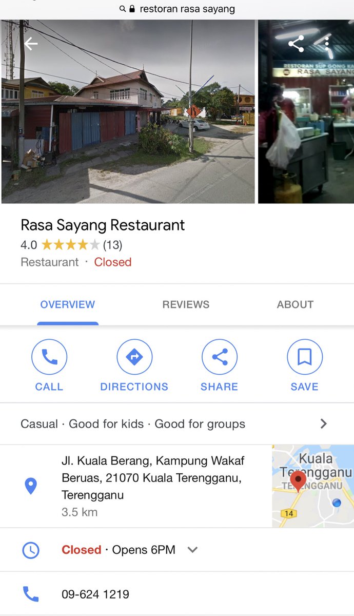 Restoran Rasa Sayang, Kuala Terengganu (Dinner)Sini kalo sek mung nk makan colek kaki jangan harap laa mari kol 8mlm. Habis barang dohhhh. Sini mmg mee sup dia la hok sedap. Dulu keda dia duk depan masjid raja pahtu lepas kena rombok pindoh sini. #TernakLemakBersamaSaroh