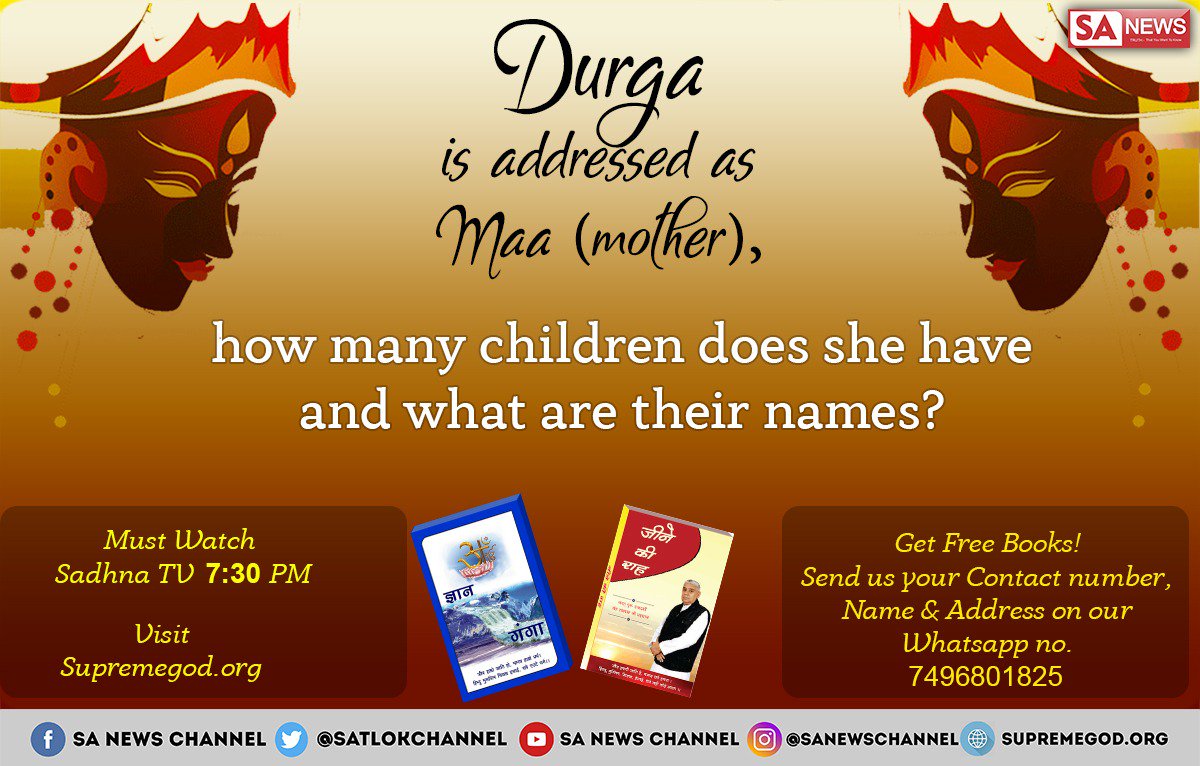 Deepak1627S's tweet photo. Celebrate this #Navratri with the eternal power (shakti) #navratrispecial to know more must watch satsang in ishwar tv 8:30pm #SaturdayMotivation
TO Know more, get Free book "GYAN GANGA" Send us your contact number,&amp;address on our Whatsapp no. 7496801825 @DN_Thakur_Ji
@PMOIndia https://t.co/HK7HKLR1T3
