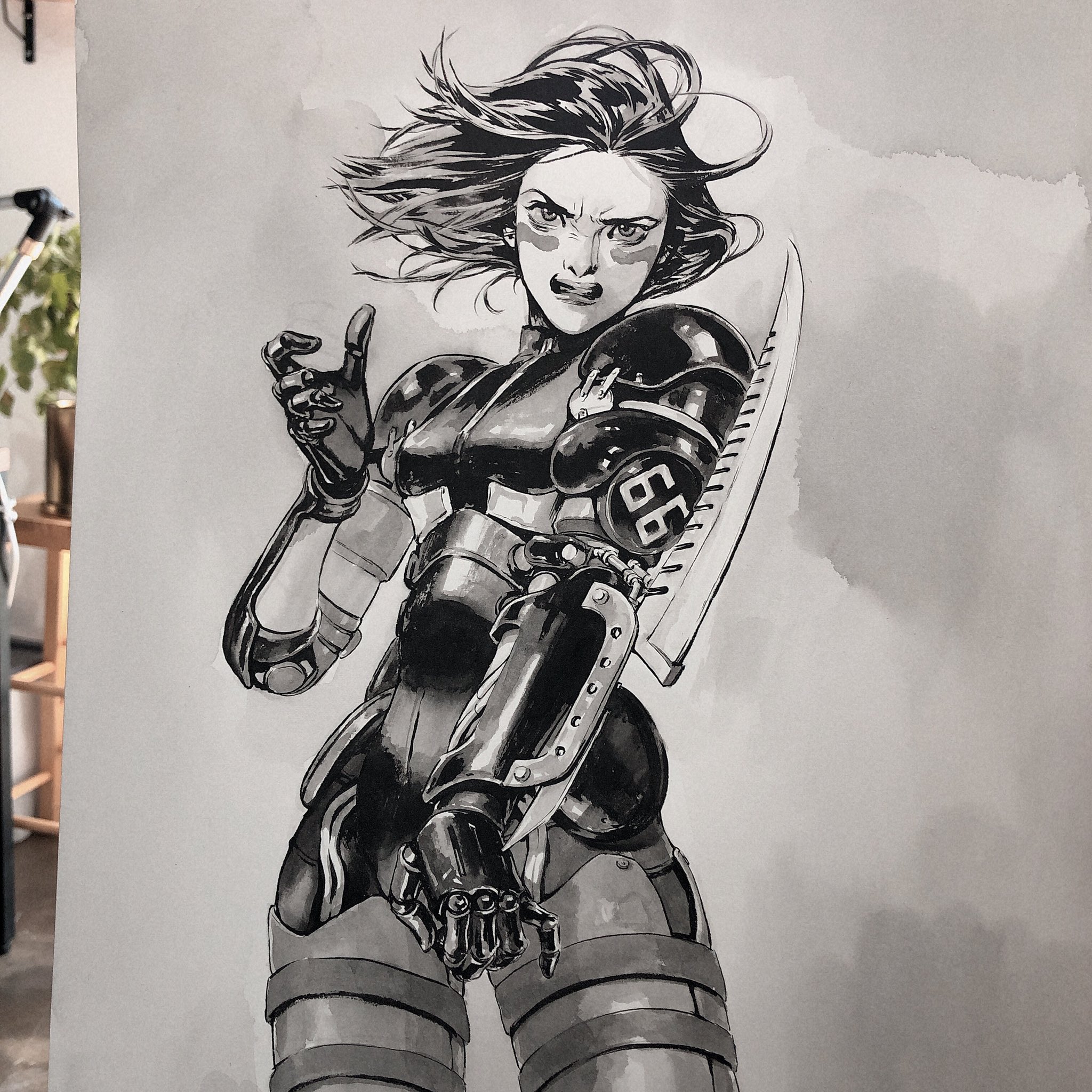 Miss Jisu Alita ガリィ 총몽 銃夢 Korean Ink With Brush Commission Miss Jisu Alita ガリィ 총몽 銃夢 Korean Ink With Brush Commission