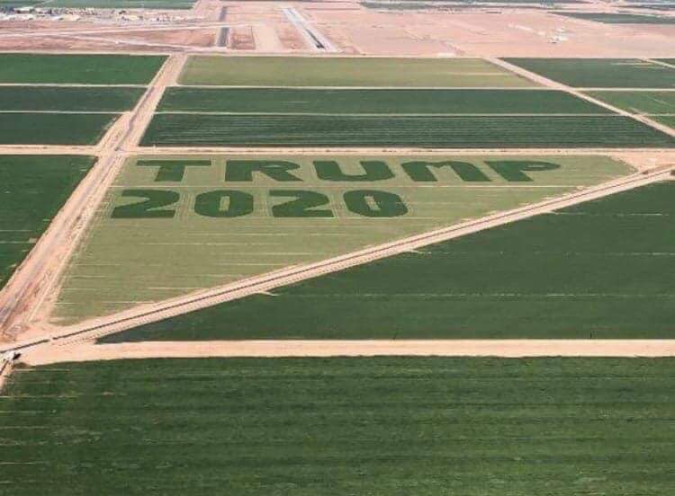 galenolesh's tweet photo. Love thy neighbor.. pretty easy when he CUTS his field in front of the base Air Force One landed at to welcome @realDonaldTrump to the valley. https://t.co/lIO3Q76LAn