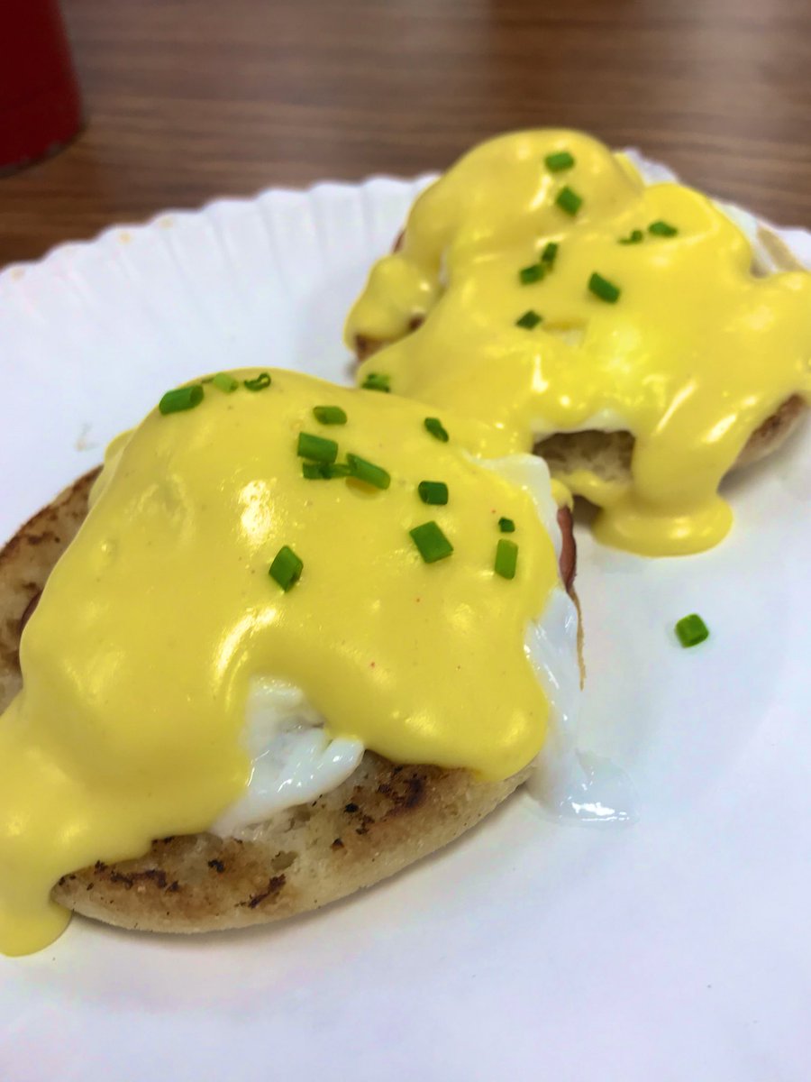 twcpculinary's tweet photo. @twcpculinary wrapped up this #eggstravaganza with #eggsbenedict and our 5th mother sauce #hollandaise @CTEConroe #cisdlearns https://t.co/ngqlrNp5bc