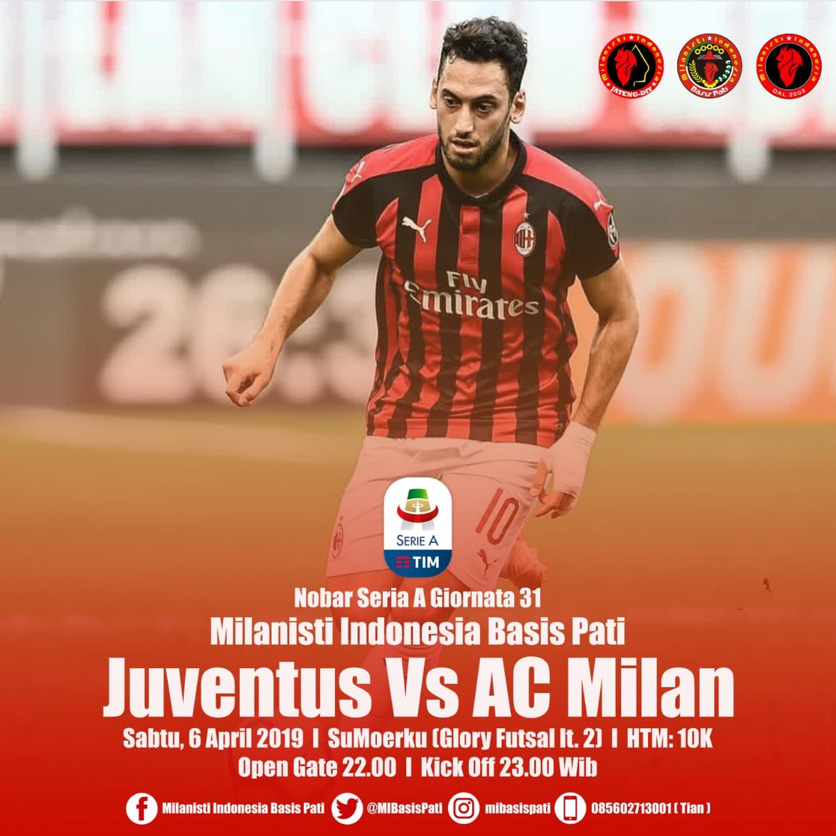 [PATI]
#NoBer #JuveMilan 
Sabtu, 6 April 2019
OG: 22.00 / K.O : 23.00 wib 
👇🏼👇🏼👇🏼