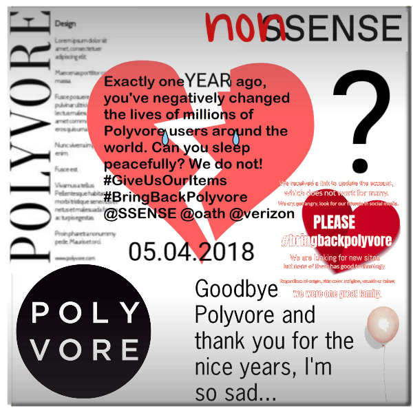 lacas57's tweet image. POLYVORE shut down a year ago. We did not forget you.
#bringbackpolyvore You have not answered our questions until today @oath @Yahoo @verizon