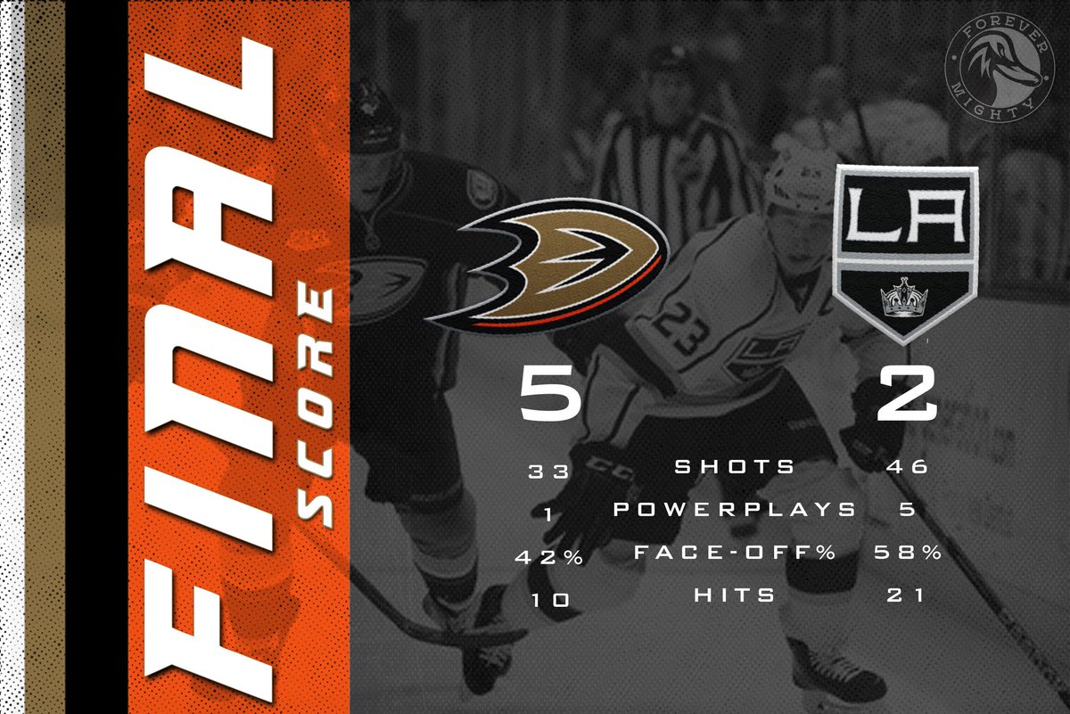 The Ducks season comes to a close with a 5-2 victory over the LA Kings! #LetsgoDucks #ANAvsLAK

We'll be LIVE in about 20-30 minutes! You can hop into the chat at any time through the link below.

youtu.be/9u8E6ALCANU