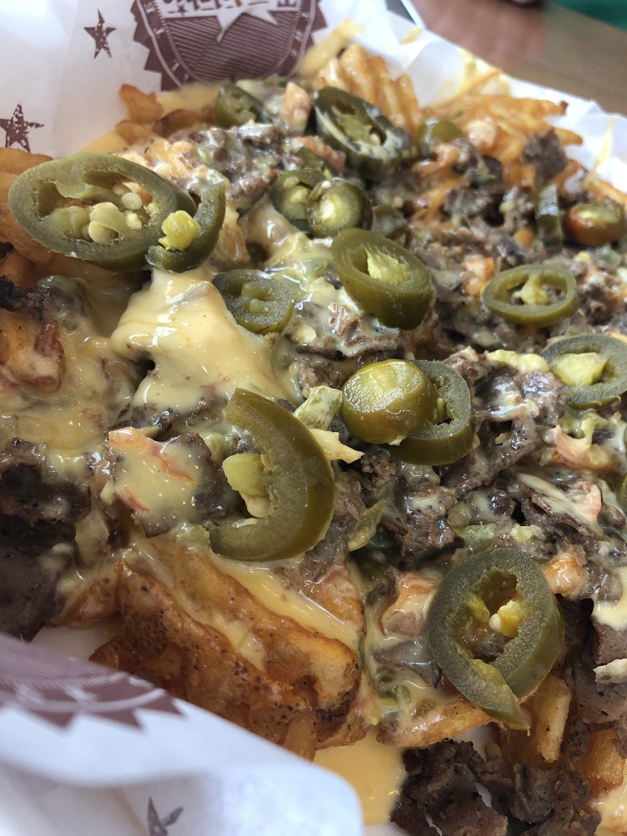TXdelphiaPlano's tweet photo. Our PHILLY CHEESE FRIES!! #philly #cheesesteak #queso #fries #jalapeños #appetizer #planotexas https://t.co/N93hOjJNed