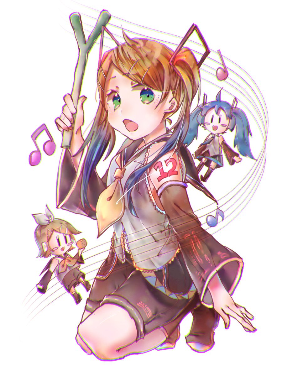 彩羽とも ミクとリンが合体して生まれた12歳の女の子 名前は合音リクにさせていただきます アイディアをくれた方ありがとうございました 初音ミク 鏡音リン ボカロ ボカロ好きな人rt ボカロ好きと繋がりたい 絵描きさんとつながりたい 創作