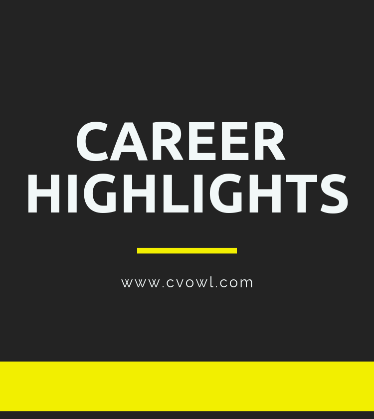 CV_Owl's tweet photo. A Career Highlights section of a ​resume is an optional customized that lists key achievements, skills, traits, &amp; experience relevant to the position for which you are applying. https://t.co/Q4MWj9RNMW
#Resumes #CoverLetter #Jobs #OnlineResumeBuilder #FreeCVReview #CVOwl https://t.co/DcVc4KvXfH